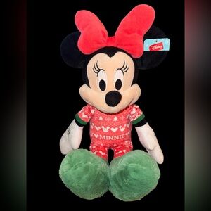 Disney Minnie Mouse Plush 20 Inches Tall Flannel Christmas Pajamas
